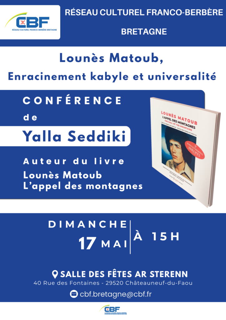 Lounès Matoub, enracinement kabyle et universalité : une conférence de Yalla Seddiki à Châteauneuf-du-Faou