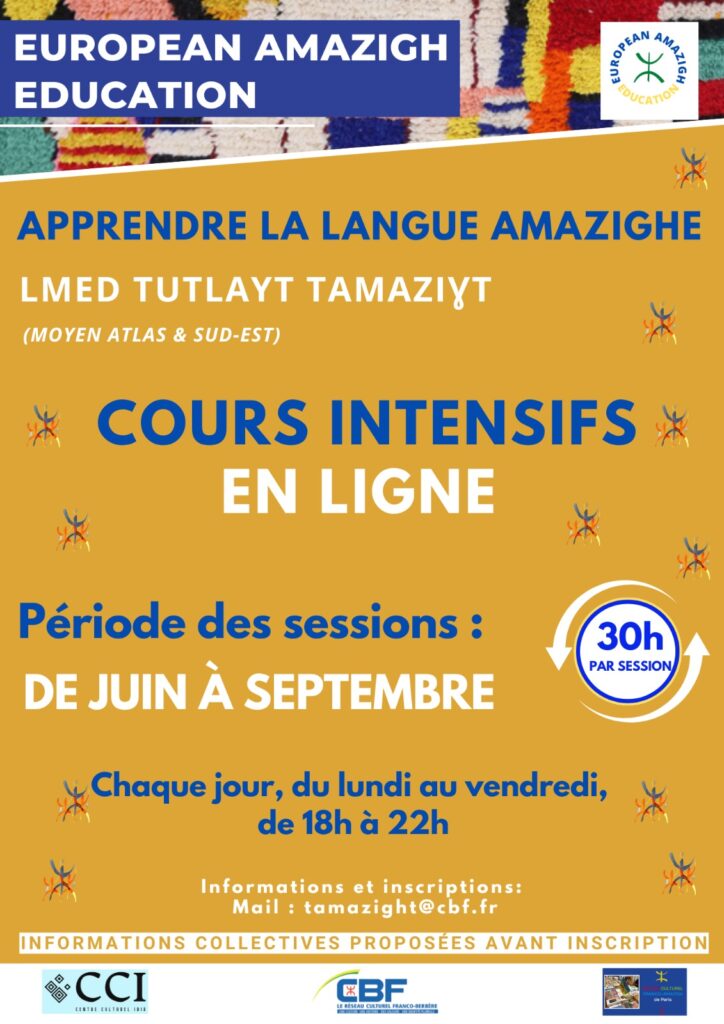 Cours de tamazight en ligne : sessions intensives été 2026