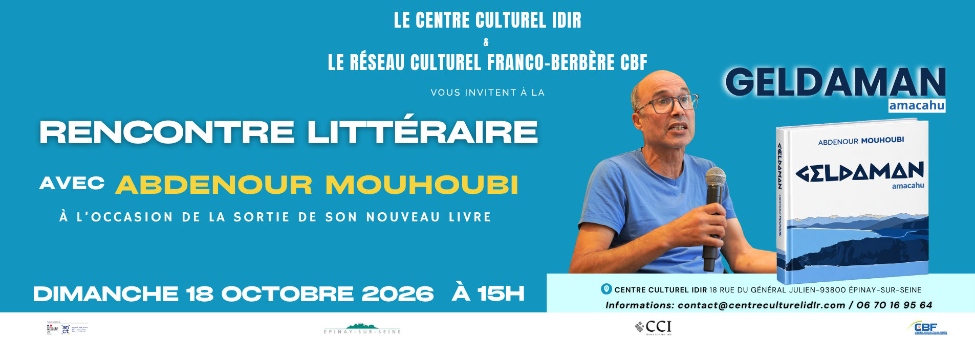 Rencontre littéraire avec Abdenour Mouhoubi autour de son nouveau livre Geldaman