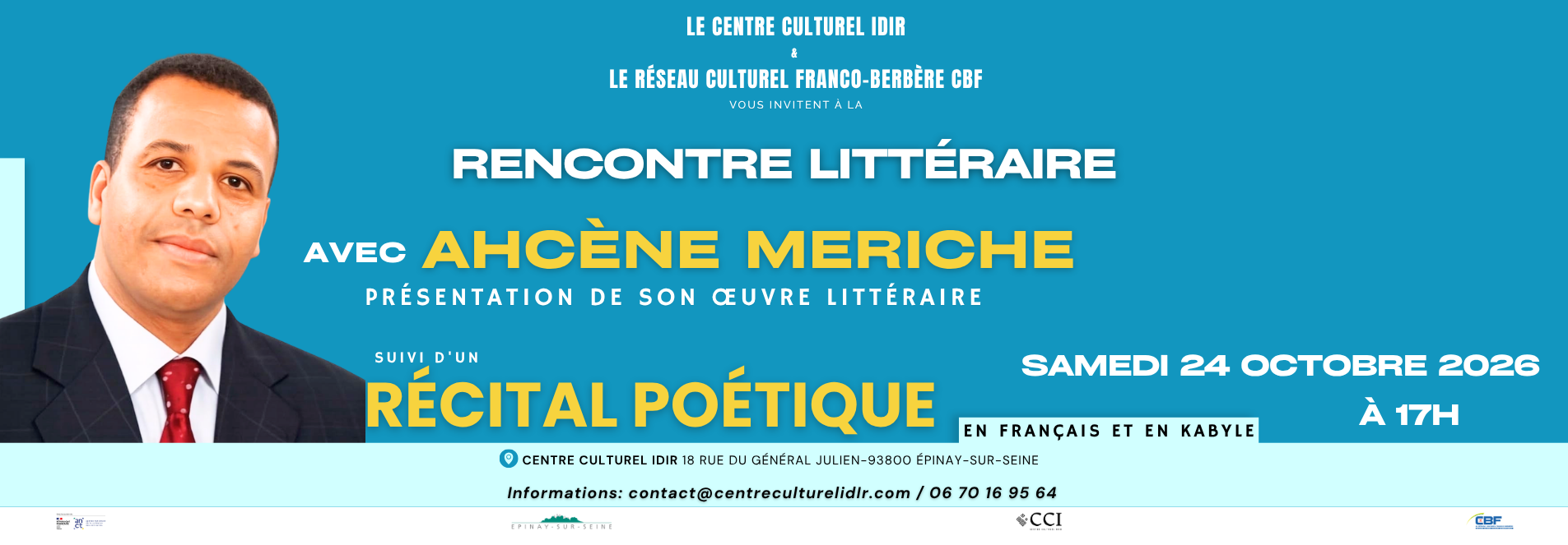 Rencontre littéraire avec Ahcène Meriche au Centre culturel Idir